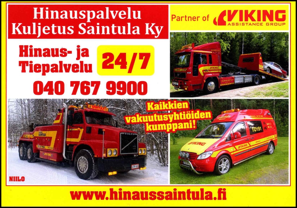 Yhteistyössä: Hinauspalvelu kuljetus Saintula Ky